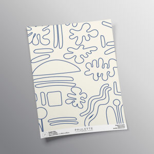 Echantillon de papier peint intissé du motif Anglet dans sa déclinaison bleu encre.