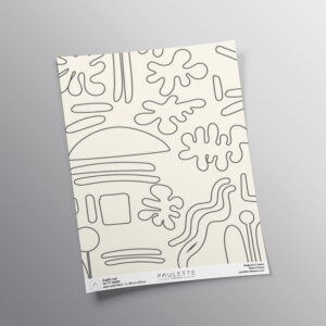 Echantillon de papier peint intissé du motif Anglet dans sa déclinaison noire.