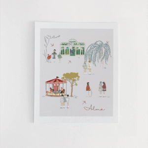 Affiche Beaumont fillettes représente des saynètes de jeune filles au style rétro.